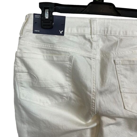 AMERICAN EAGLE SKINNY STRETCH White Wash Low Rise Studded Jeans NWT sz 6 x 32 - Picture 12 of 16